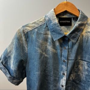 MINKPINK Blue Cropped Top